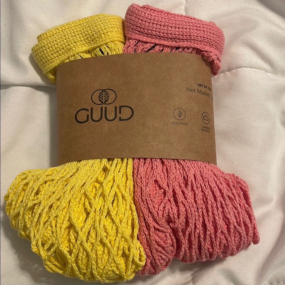 Yellow and Pink Net Market Bags